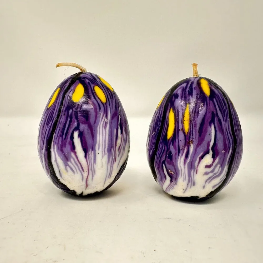 Vintage Multicolor Floral Egg Candles Set of 6 Candle & Egg collections 2.5”